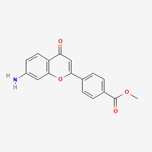 molecular formula C17H13NO4 B8568391 Methyl 4-(7-amino-4-oxo-4H-1-benzopyran-2-yl)benzoate CAS No. 55737-18-3