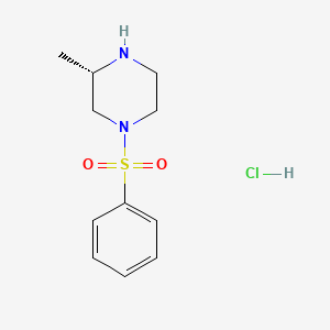 molecular formula C11H17ClN2O2S B8568414 (S)-2-methyl-4-(phenylsulfonyl)piperazine hydrochloride 