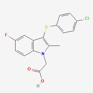 {3-[(4-Chlorophenyl)sulfanyl]-5-fluoro-2-methyl-1H-indol-1-yl}acetic acid