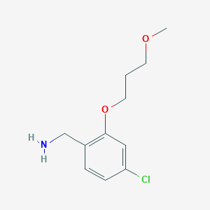 molecular formula C11H16ClNO2 B8568541 4-Chloro-2-(3-methoxy-propoxy)-benzylamine 