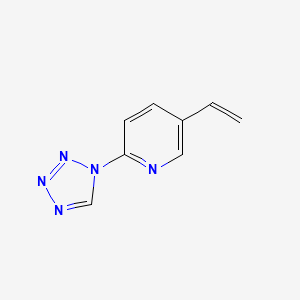 molecular formula C8H7N5 B8568543 5-Ethenyl-2-(1H-tetrazol-1-yl)pyridine 