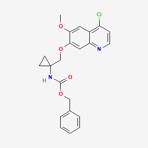 molecular formula C22H21ClN2O4 B8568550 1-[(4-chloro-6-methoxyquinolin-7-yloxy)methyl]-N-benzyloxycarbonyl-1-aminocyclopropane 