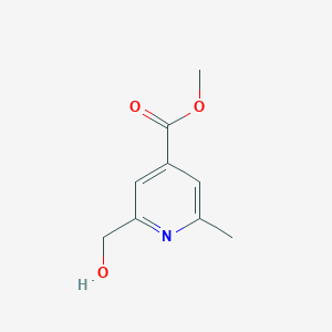 molecular formula C9H11NO3 B8568604 2-Hydroxymethyl-6-methyl-isonicotinic acid methyl ester 