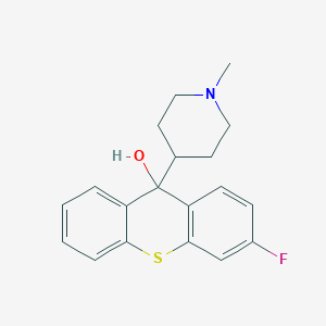 molecular formula C19H20FNOS B8568643 3-Fluoro-9-(1-methylpiperidin-4-YL)-9H-thioxanthen-9-OL CAS No. 60086-38-6