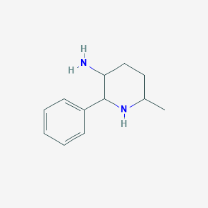 molecular formula C12H18N2 B8568656 6-Methyl-2-phenylpiperidin-3-amine 