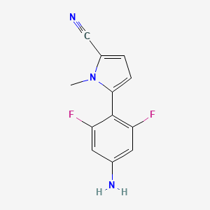 molecular formula C12H9F2N3 B8568830 5-(4-amino-2,6-difluorophenyl)-1-methyl-1H-pyrrole-2-carbonitrile CAS No. 922506-34-1