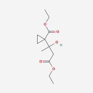 molecular formula C12H20O5 B8568839 Ethyl1-ethoxycarbonyl-beta-hydroxy-beta-methyl-cyclopropanepropanoate 