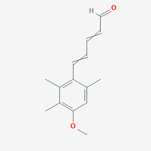 molecular formula C15H18O2 B8568874 5-(4-Methoxy-2,3,6-trimethylphenyl)penta-2,4-dienal CAS No. 102996-57-6