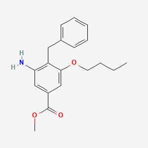molecular formula C19H23NO3 B8568982 Methyl 3-amino-4-benzyl-5-butoxybenzoate CAS No. 62300-70-3