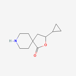 molecular formula C11H17NO2 B8569026 3-Cyclopropyl-2-oxa-8-azaspiro[4.5]decan-1-one 