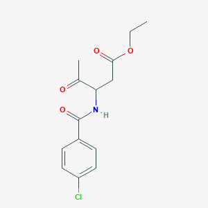 molecular formula C14H16ClNO4 B8569053 Ethyl 3-(4-chlorobenzamido)-4-oxopentanoate CAS No. 89006-86-0