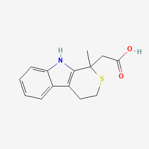 molecular formula C14H15NO2S B8569056 Thiopyrano[3,4-b]indole-1-acetic acid, 1,3,4,9-tetrahydro-1-methyl- CAS No. 41339-53-1