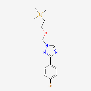 molecular formula C14H20BrN3OSi B8569103 3-(4-bromophenyl)-1-((2-(trimethylsilyl)ethoxy)methyl)-1H-1,2,4-triazole 