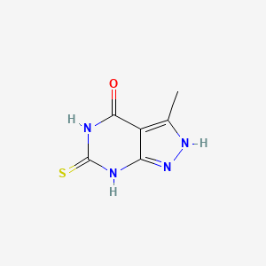 molecular formula C6H6N4OS B8569141 4-Hydroxy-6-mercapto-3-methylpyrazolo[3,4-d]pyrimidine 