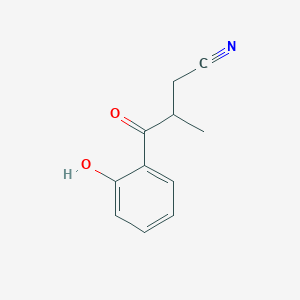 molecular formula C11H11NO2 B8569157 2-(3-Cyano-2-methylpropionyl)phenol 