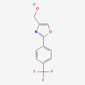 molecular formula C11H8F3NO2 B8569158 {2-[4-(Trifluoromethyl)phenyl]-1,3-oxazol-4-yl}methan-1-ol 