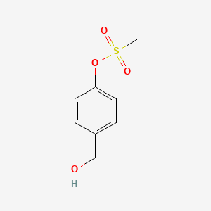 molecular formula C8H10O4S B8569181 Methanesulfonic acid 4-hydroxymethyl-phenyl ester 