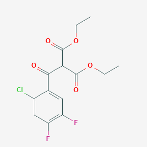 B8569193 Diethyl (2-chloro-4,5-difluorobenzoyl)propanedioate CAS No. 121872-99-9