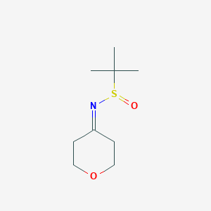 molecular formula C9H17NO2S B8569212 2-Methyl-N-(tetrahydro-4H-pyran-4-ylidene)propane-2-sulfinamide 