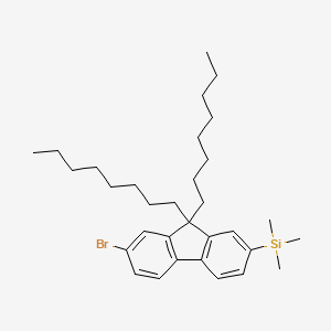 molecular formula C32H49BrSi B8569243 (7-Bromo-9,9-dioctyl-9H-fluoren-2-yl)(trimethyl)silane CAS No. 620624-94-4