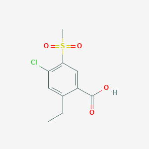 molecular formula C10H11ClO4S B8569250 2-Ethyl-4-chloro-5-methylsulfonylbenzoic acid 