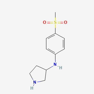 molecular formula C11H16N2O2S B8569263 4-(Pyrrolidin-3-ylamino)phenyl methyl sulfone 