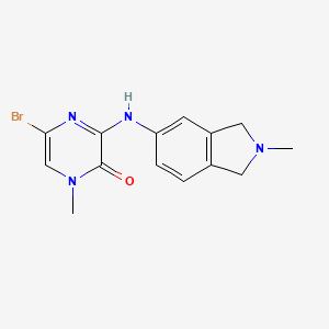 molecular formula C14H15BrN4O B8569324 5-Bromo-1-methyl-3-(2-methylisoindolin-5-ylamino)pyrazin-2(1H)-one 