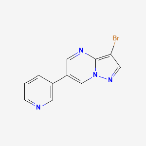 molecular formula C11H7BrN4 B8569337 3-Bromo-6-pyridin-3-ylpyrazolo[1,5-a]pyrimidine 
