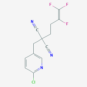 molecular formula C13H9ClF3N3 B8569376 [(6-Chloropyridin-3-yl)methyl](3,4,4-trifluorobut-3-en-1-yl)propanedinitrile CAS No. 647839-38-1