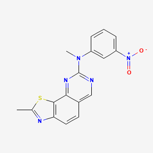 molecular formula C17H13N5O2S B8569473 Methyl-(2-methyl-thiazolo[4,5-h]quinazolin-8-yl)-(3-nitro-phenyl)-amine CAS No. 827598-46-9