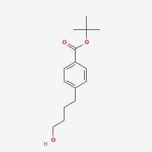 molecular formula C15H22O3 B8569484 Benzoic acid, 4-(4-hydroxybutyl)-, 1,1-dimethylethyl ester CAS No. 129623-80-9