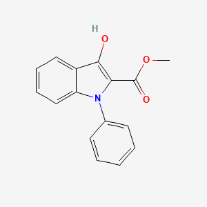 molecular formula C16H13NO3 B8569526 Methyl 3-hydroxy-1-phenyl-1H-indole-2-carboxylate CAS No. 71711-33-6