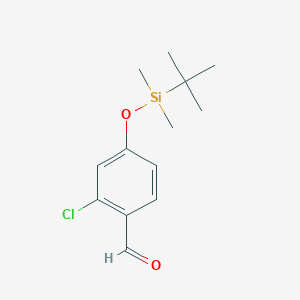 molecular formula C13H19ClO2Si B8569634 4-{[tert-Butyl(dimethyl)silyl]oxy}-2-chlorobenzaldehyde 