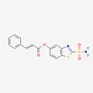 molecular formula C16H12N2O4S2 B8569729 2-Sulfamoyl-1,3-benzothiazol-5-yl 3-phenylprop-2-enoate CAS No. 88515-23-5