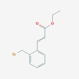 molecular formula C12H13BrO2 B8569744 Ethyl 3-[2-(bromomethyl)phenyl]prop-2-enoate CAS No. 60633-90-1