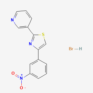 molecular formula C14H10BrN3O2S B8569778 4-(3-Nitrophenyl)-2-(3-pyridyl)-thiazole hydrobromide CAS No. 181632-82-6