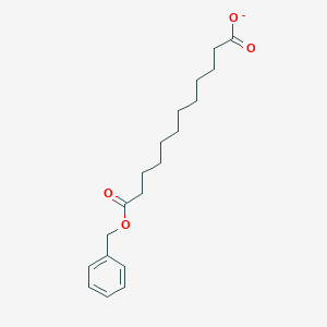 molecular formula C19H27O4- B8569791 Dodecanedioic acid, mono(phenylmethyl) ester 