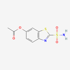 molecular formula C9H8N2O4S2 B8569794 2-Sulfamoyl-6-benzothiazolyl acetate 