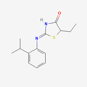 molecular formula C14H18N2OS B8569797 5-ethyl-2-[(2-isopropylphenyl)amino]-1,3-thiazol-4(5H)-one 