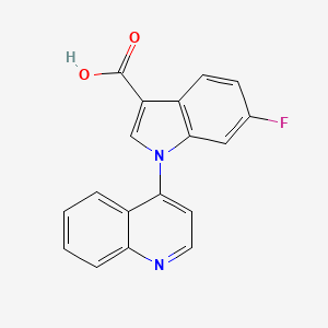 molecular formula C18H11FN2O2 B8569810 6-Fluoro-1-(quinolin-4-yl)-1H-indole-3-carboxylic acid CAS No. 649550-95-8
