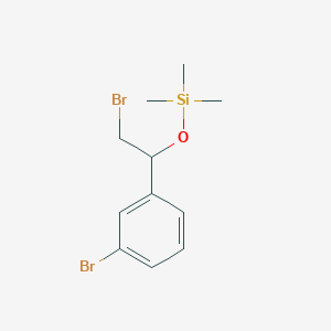 molecular formula C11H16Br2OSi B8569814 [2-Bromo-1-(3-bromo-phenyl)-ethoxy]-trimethyl-silane 