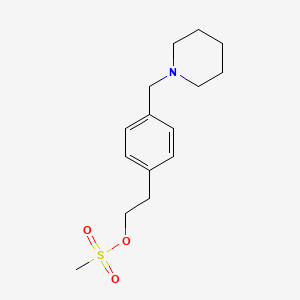 molecular formula C15H23NO3S B8569891 2-[4-(piperidin-1-ylmethyl)phenyl]ethyl methanesulfonate 