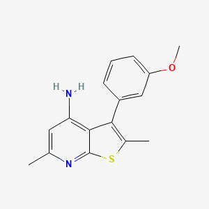 molecular formula C16H16N2OS B8569915 2,6-Dimethyl-3-[3-(methyloxy)phenyl]thieno[2,3-b]pyridin-4-amine 