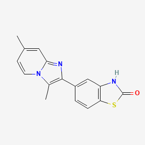 molecular formula C16H13N3OS B8569993 5-(3,7-Dimethylimidazo[1,2-a]pyridin-2-yl)-1,3-benzothiazol-2(3H)-one CAS No. 94703-92-1