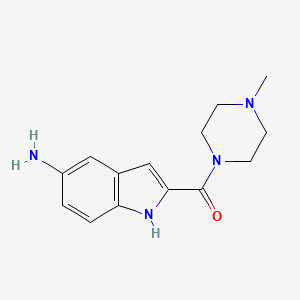 molecular formula C14H18N4O B8570008 (5-amino-1H-indol-2-yl)(4-methylpiperazin-1-yl)methanone 