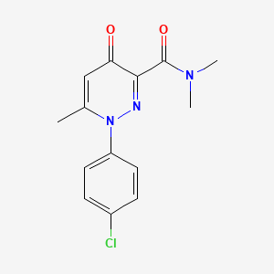 molecular formula C14H14ClN3O2 B8570023 1-(4-chlorophenyl)-N,N,6-trimethyl-4-oxo-1,4-dihydropyridazine-3-carboxamide 