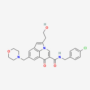 molecular formula C26H26ClN3O4 B8570028 N-(4-Chlorobenzyl)-2-(2-hydroxyethyl)-8-(4-morpholinylmethyl)-6-oxo-6H-pyrrolo[3,2,1-ij]quinoline-5-carboxamide CAS No. 388121-75-3