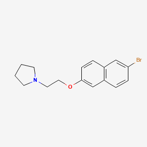 molecular formula C16H18BrNO B8570059 1-{2-[(6-Bromo-2-naphthyl)oxy]ethyl}pyrrolidine CAS No. 195530-26-8