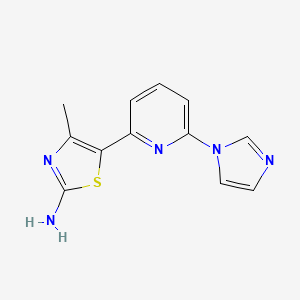 molecular formula C12H11N5S B8570068 5-(6-Imidazol-1-yl-pyridin-2-yl)-4-methyl-thiazol-2-ylamine 