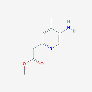 molecular formula C9H12N2O2 B8570105 methyl 2-(5-amino-4-methylpyridin-2-yl)acetate 